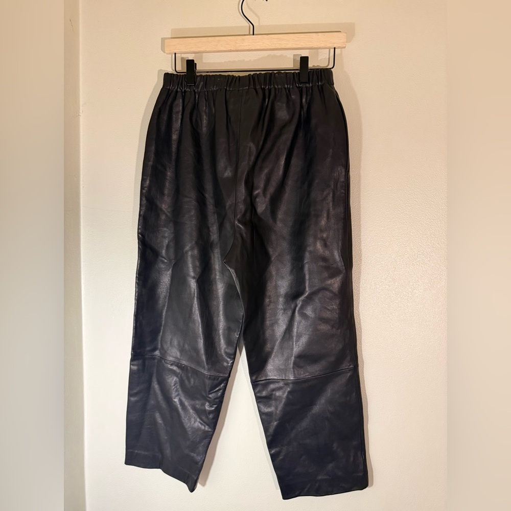 Nordstrom Brown Lambskin Leather Pants Petite size large